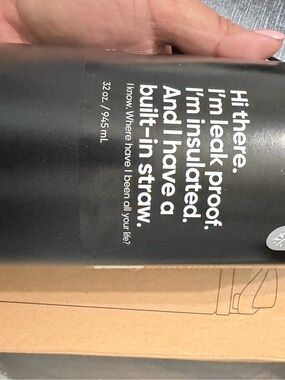 Matte Black Insulated Tumbler with White Accent
